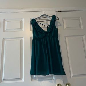 Beautiful blue green mini dress. From a boutique (brand: entro). Size small.